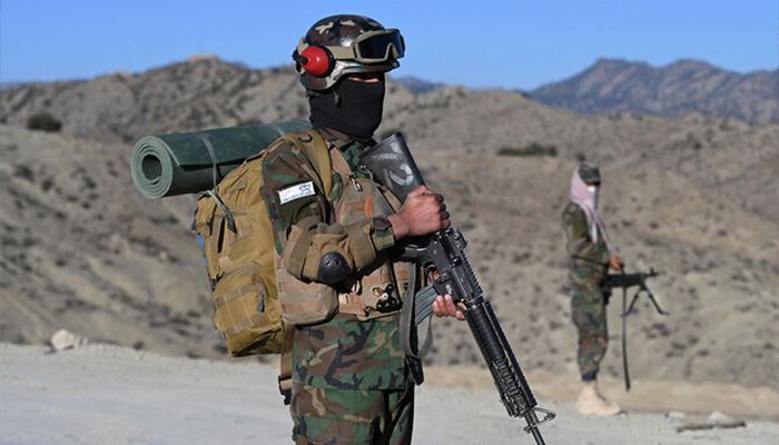 Taliban security personnel stand guard in Sarana of Paktia province, south of Kabul. — AFP/File