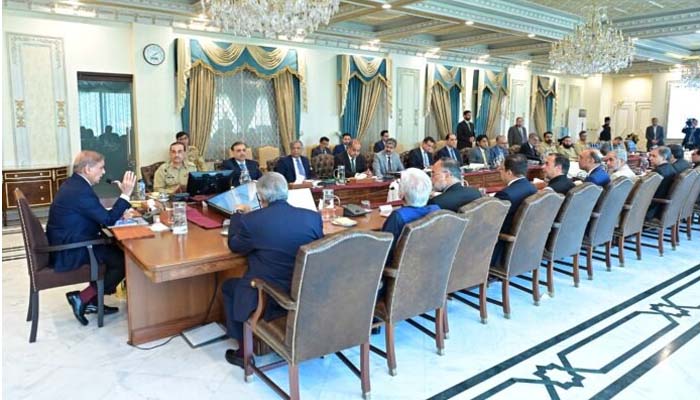 Prime Minister Shehbaz Sharif chairs a high-level meeting to review progress on the government’s wide-ranging reforms in the maritime sector on Monday. —APP