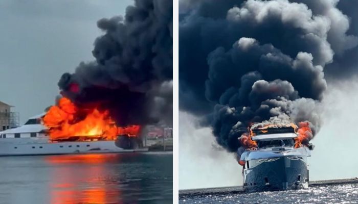 Superyacht  Da Vinci sinks near Ibiza after fire onboard