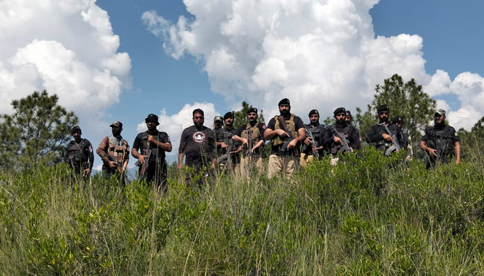The representational image shows KP police personnel busy in search and strike operation in Swat on September 8, 2025. — Facebook@pakhtunkhwapolice/File