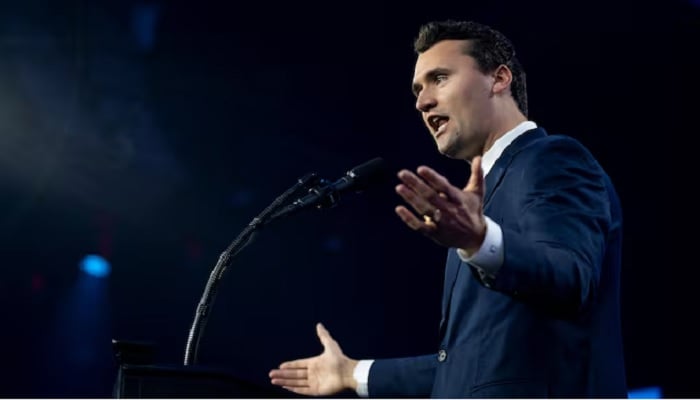 Charlie Kirk, Turning Point USA founder, speaks ahead of a visit by U.S. President-elect Donald Trump during the AmericaFest 2024 conference sponsored by the conservative group in Phoenix, Arizona, US, December 22, 2024.—Reuters