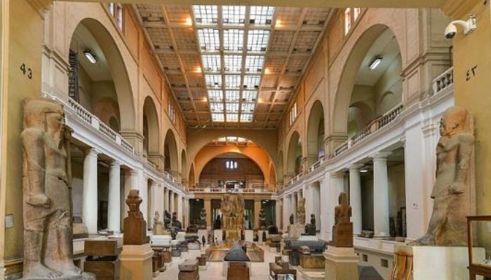 The Egyptian Museum Cairo EMC is the Middle Easts oldest archaeological museum, and holds over 170,000 artefacts, including Amenemopes gilded wooden funerary mask.