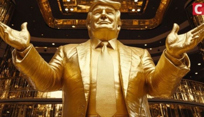 Golden Statue of Trump unveiled outside US Capitol in Washington DC