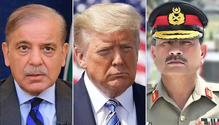 Prime Minister Shehbaz Sharif (Right), US President Donald Trump (Centre) and Field Marshal Asim Munir. — Reuters/File