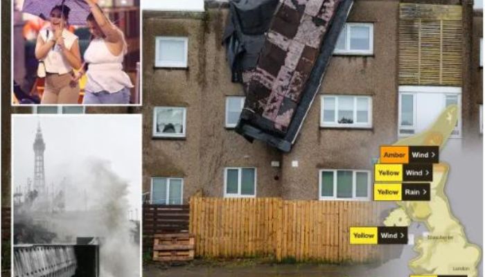 Storm Amy disrupts travels, smashes cars, and cancel flights in parts of UK as 100 mph winds batter Britain