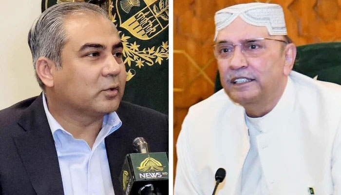 President Asif Ali Zardari (right) and Interior Minister Mohsin Naqvi. — NNI/NNI/File