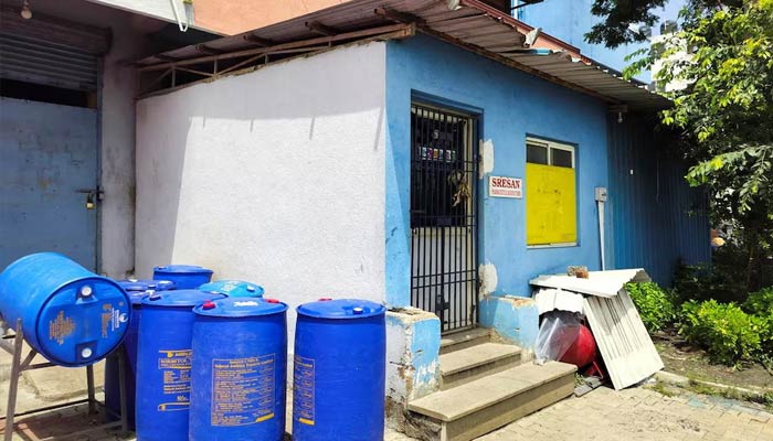 Drums are placed outside the Sresan Pharmaceutical facility whose Coldrif cough syrup has been linked to the deaths of 17 children in Madhya Pradesh, in Chennai, India, October 7, 2025. — Reuters