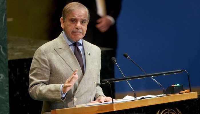 Pakistans Prime Minister Muhammad Shehbaz Sharif addresses the 80th United Nations General Assembly (UNGA) at UN headquarters in New York City, US, September 26, 2025. — Reuters