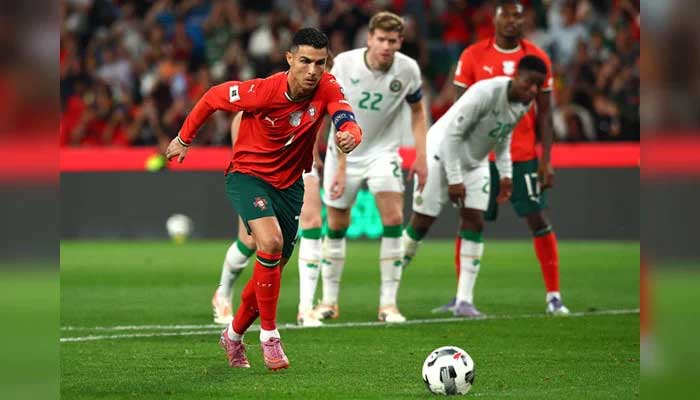 His shot from Portugal's Cristiano Ronaldo is saved by Ireland's Caoimhin Kelleher from the penalty spot. — Reuters/File