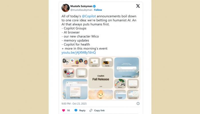 Microsoft Copilot introduces ‘Mico’ as new friendly AI companion