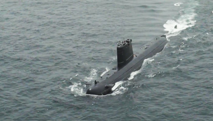 Pakistan Navys submarine can be seen in this screengrab. — Youtube/Pakistan Navy