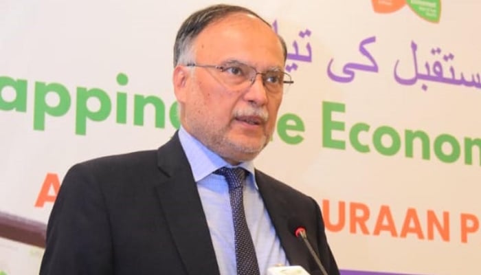 Federal Minister for Planning, Development and Special Initiatives, Ahsan Iqbal, addressing the launching ceremony of Pakistans first-ever Economic Census, Islamabad, August 21, 2025. — INP