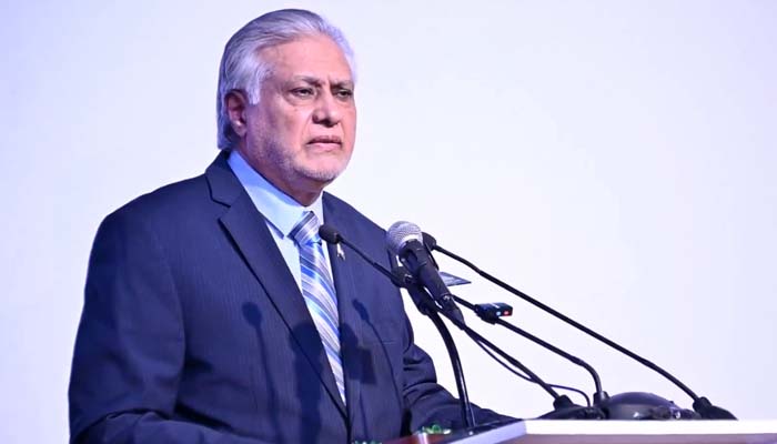 Deputy Prime Minister Senator Ishaq Dar addresses launch ceremony of Pakistan’s first Google Chromebook assembly line, in Islamabad on Nov 4, 2025. — X@ForeignOfficePk