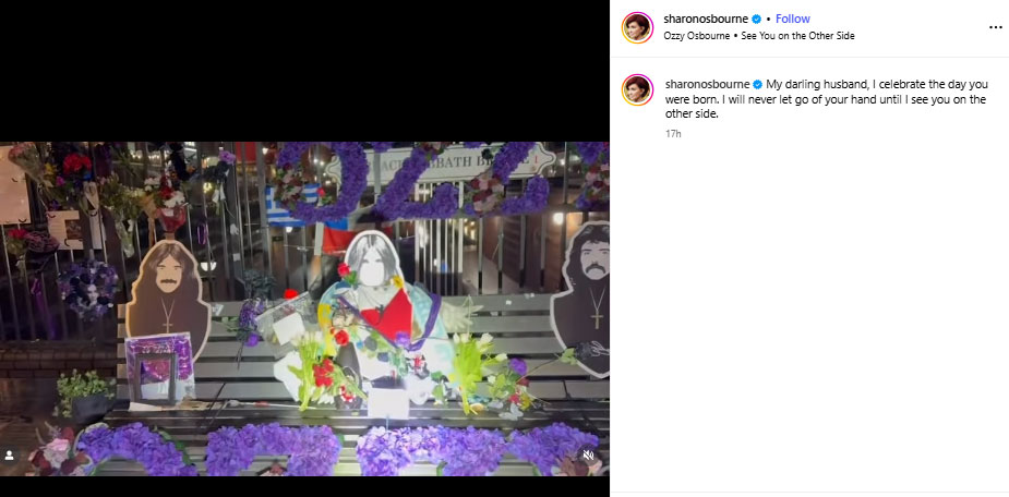 Sharon Osbourne remembers Ozzy with touching birthday tribute