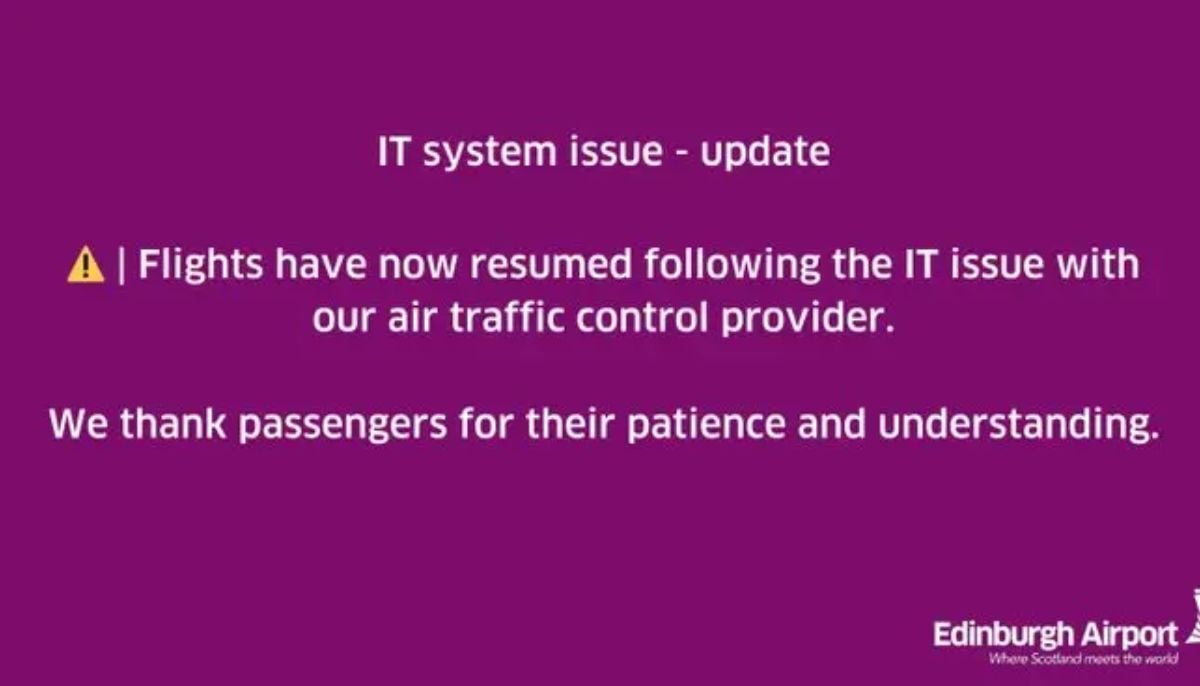 Edinburgh Airport resumes flights after major shutdown