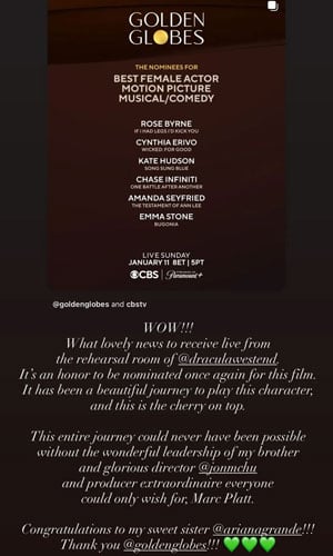 Cynthia Erivo calls second Wicked nomination cherry on top