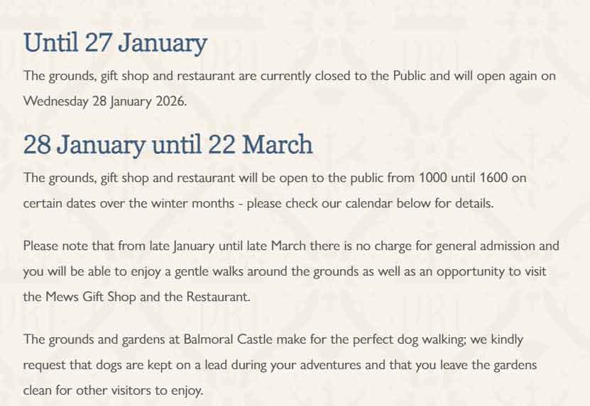 Balmoral Castle: King Charles Scottish residence shares update on closure