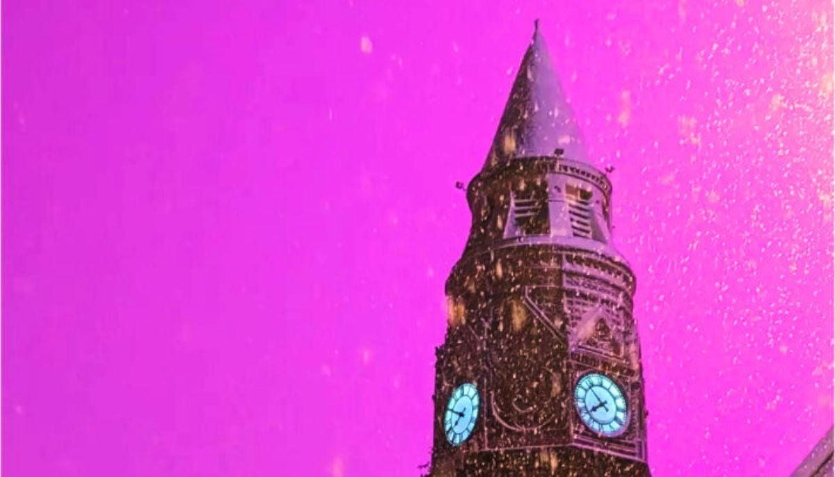 Birmingham turns Pink: Watch mysterious pink sky during snowstorm