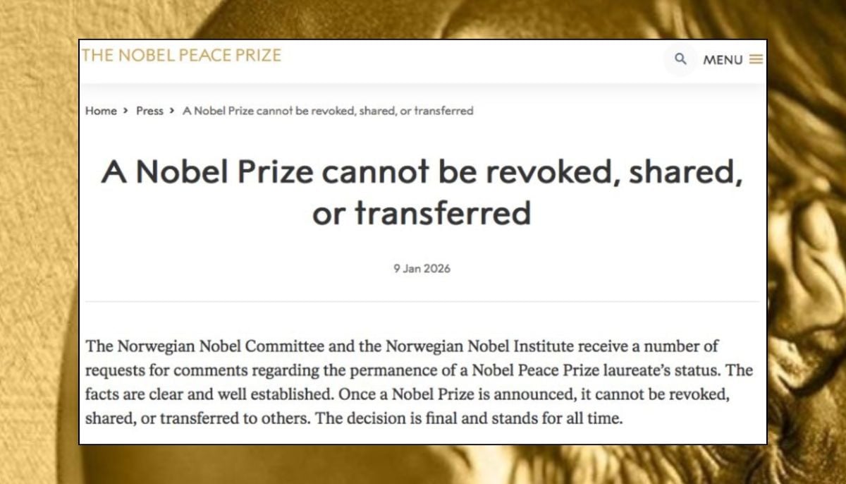Once a Nobel Prize is announced, it cannot be revoked, shared or transferred to others, the Norwegian Nobel Committee added, The decision is final and stands for all time