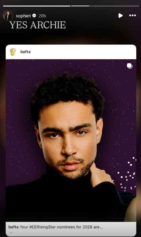 Sophie Turner backs Archie Madekwe as BAFTA announces nominees