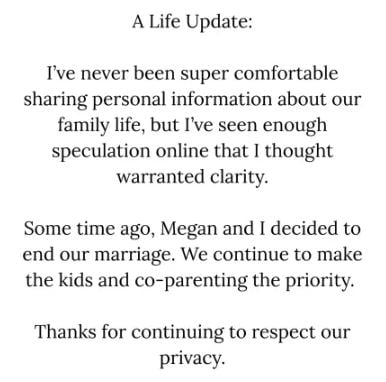 Tyler Hilton, Megan Park call it quits after 10 years of marriage