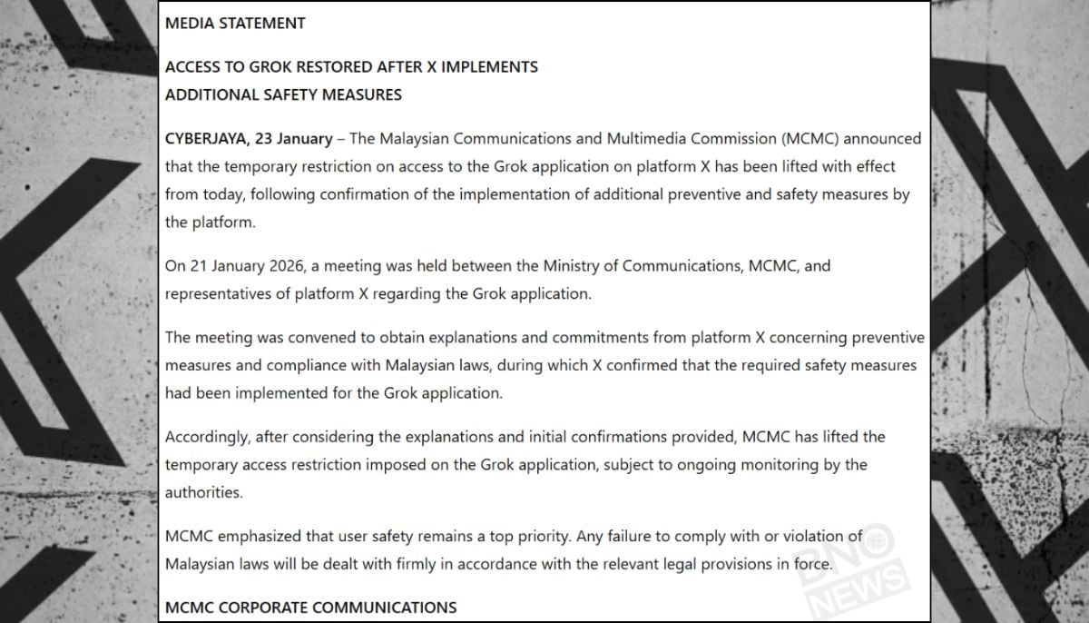 Malaysia lifts ban on Grok AI after X addresses safety concerns. Malaysia  previously threatened legal action against Grok if the platform failed to take action