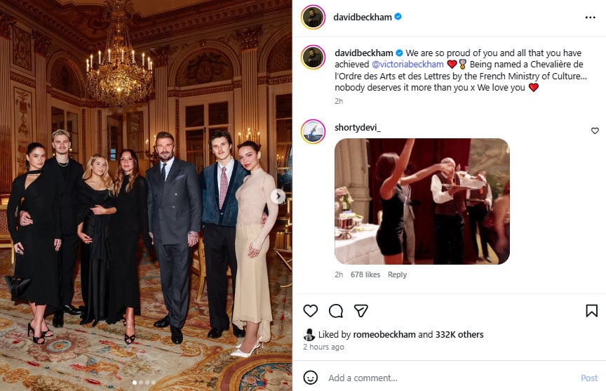 David Beckham gushes over wife Victorias major fashion win