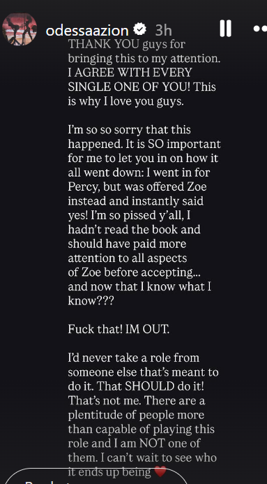 Odessa Azion responds to Deep Cuts casting backlash with big decision