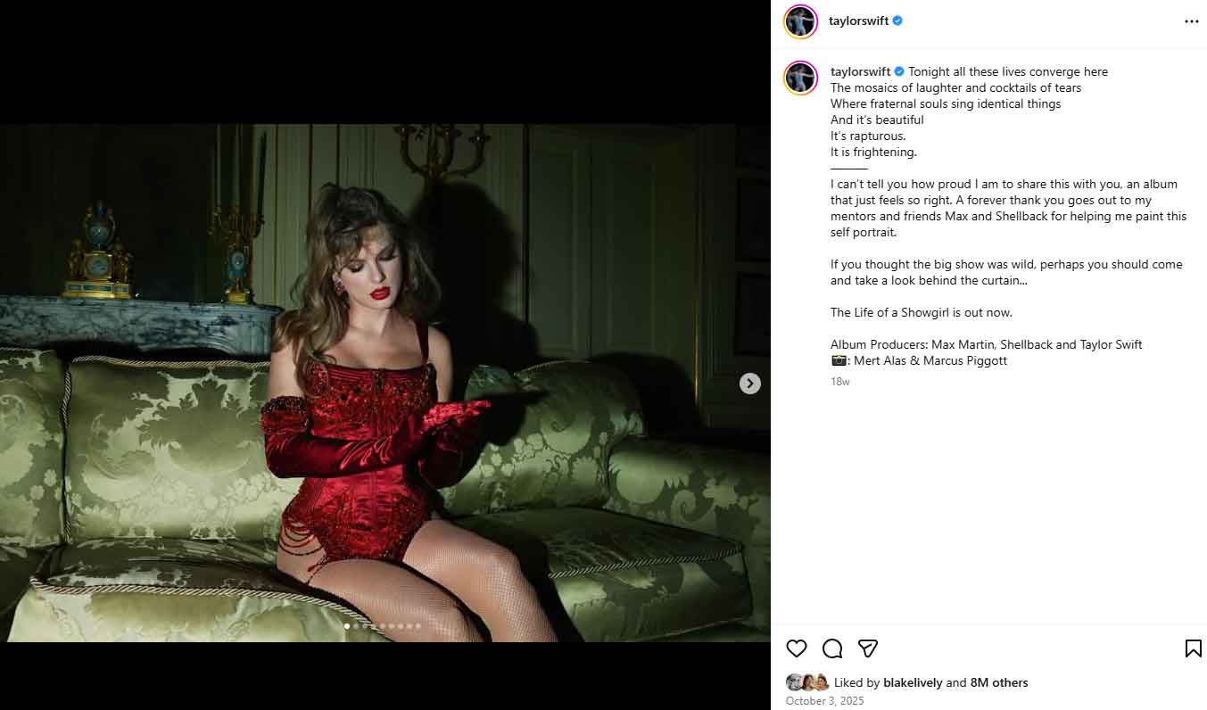 Blake Lively snubs Taylor Swift on Opalite music video release