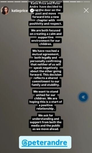 Katie Price ends public feud with ex Peter Andre after 16 years