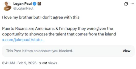 Paul brothers clash over Bad Bunnys Super Bowl performance