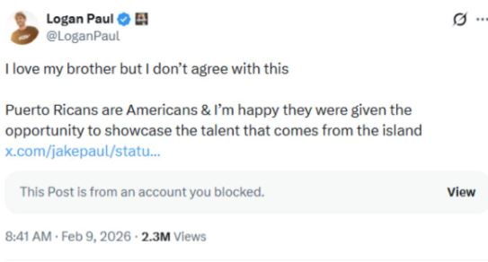 Paul brothers clash over Bad Bunnys Super Bowl performance