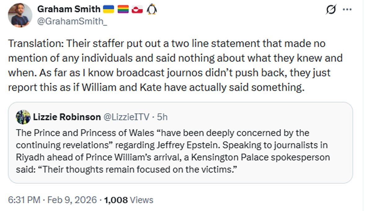 Anti-monarchy group reacts to Prince William, Kate Middleton statement on Epstein scandal