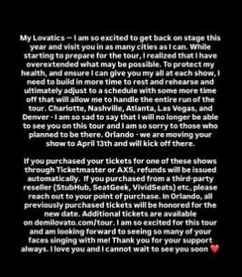 Demi Lovato leaves fans disappointed with unexpected announcement