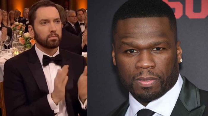 50 Cent gets standing ovation from Eminem in new 'award video'