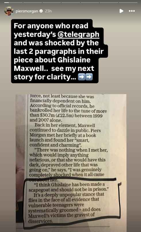 Ghislaine Maxwell shouldnt be in jail: Piers Morgan gets apology over Andrews ex-girlfriends remarks