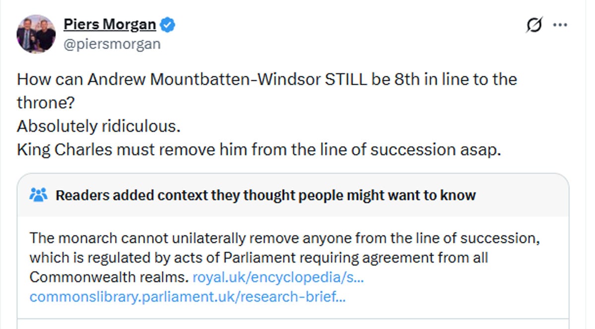 Piers Morgan makes meaningful plea to King Charles after Andrew arrest