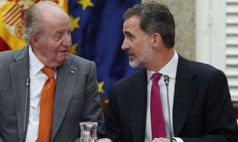 Spains King Felipe with his father