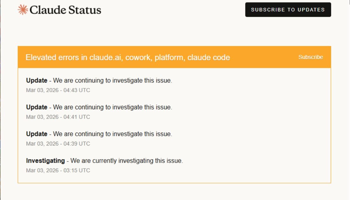 Claude still down? Latest updates on outage