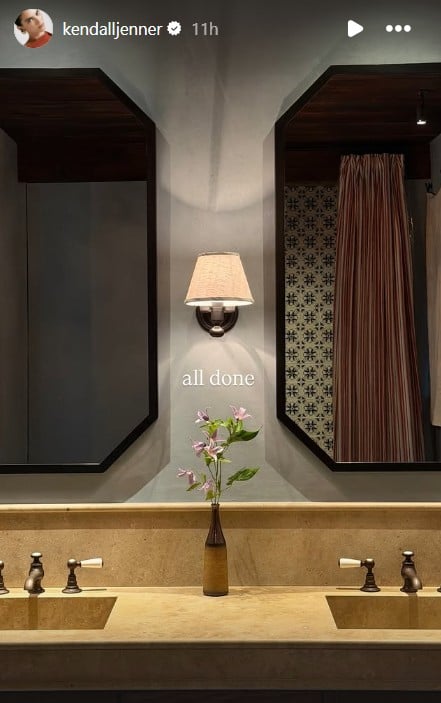 Kendall Jenner drops before-and-after comparison after bathroom renovation