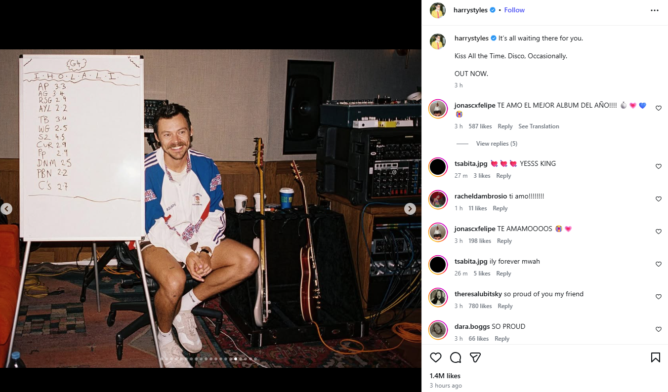 Harry Styles shares memorable BTS pictures for ‘Kiss All The Time’ release