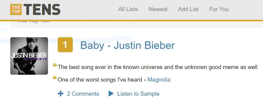 Justin Bieber hit with disappointing news as Baby song ranks again