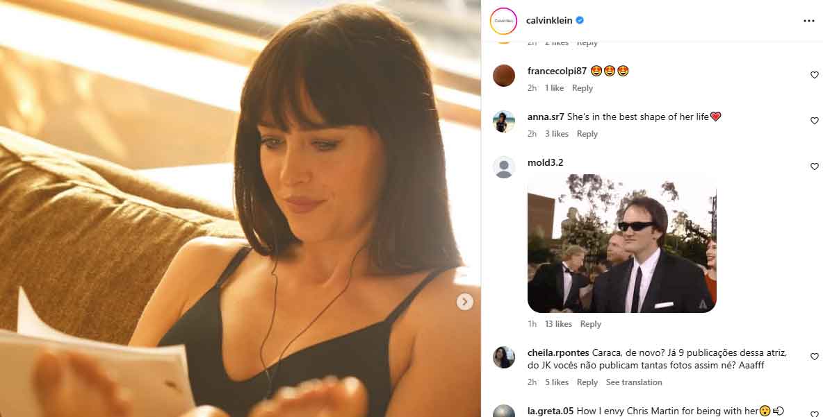 Dakota Johnsons Calvin Klein ad sparks Quentin Tarantino memes