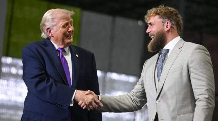 Jake Paul appears at Trump rally in Kentucky as president predicts future political run
