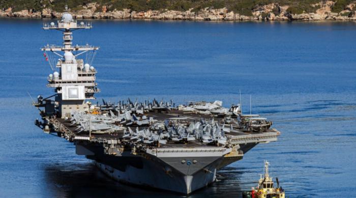 USS Gerald R. Ford fire: Two injured after fire breaks out on US Navy aircraft carrier 