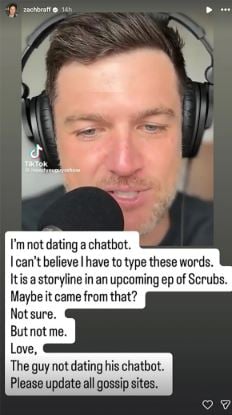 Zach Braff addresses bizarre rumor about his dating life