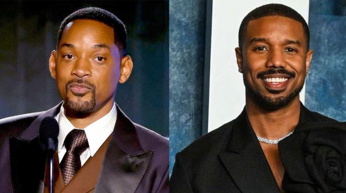 Will Smith reacts to Michael B. Jordan's first Oscar victory