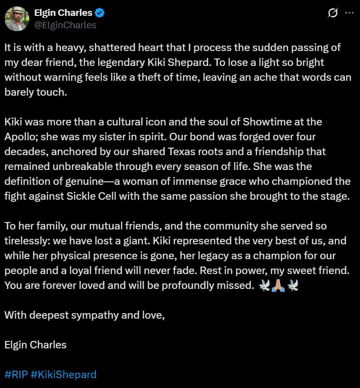 Internet reacts to Kiki Shepard, Showtime at the Apollo trailblazing host, dying at 74