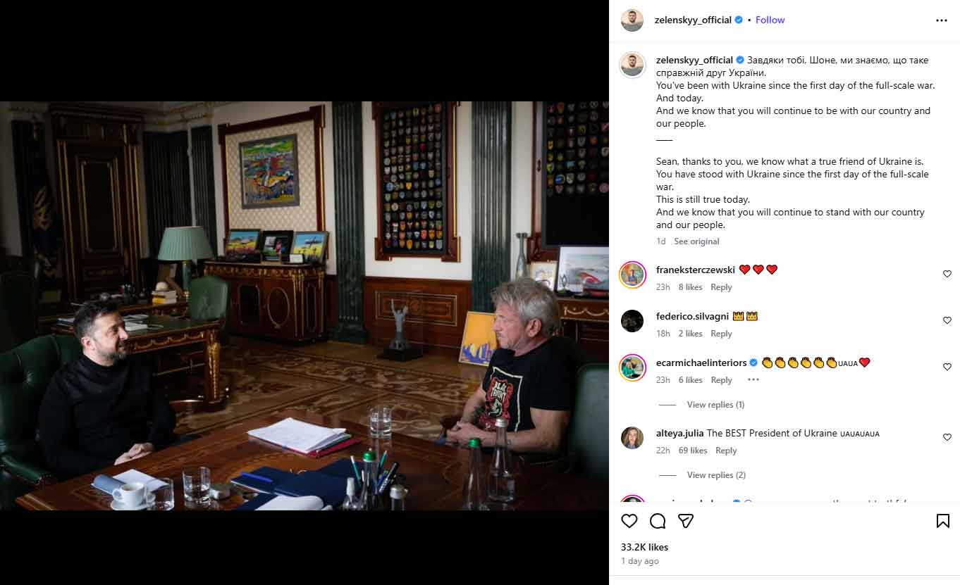 After ending speculation about Sean Penn, Zelenskiy shows up at Buckingham Palace with King Charles