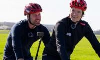 Prince William offers royal support to Greg James on tandem bike